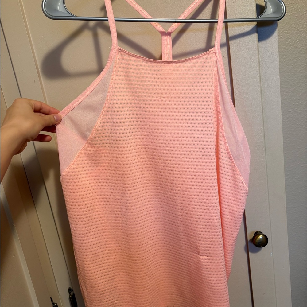 Athleta Light Pink Mesh Workout Tank